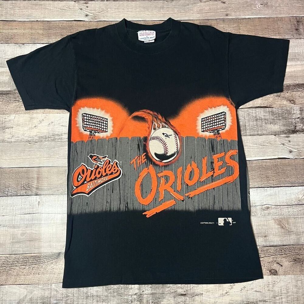 Baltimore Orioles Shirt Men's Medium Black Vintage 90s 1994 MLB Baseball